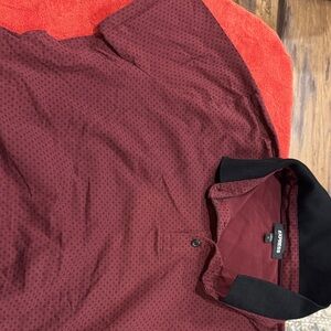 Express Burgundy Polo with Black Collar